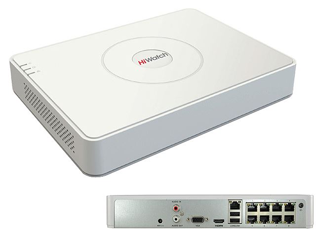 8csatornás 2MP, 50Mbps NVR, HiWatch DS-N108